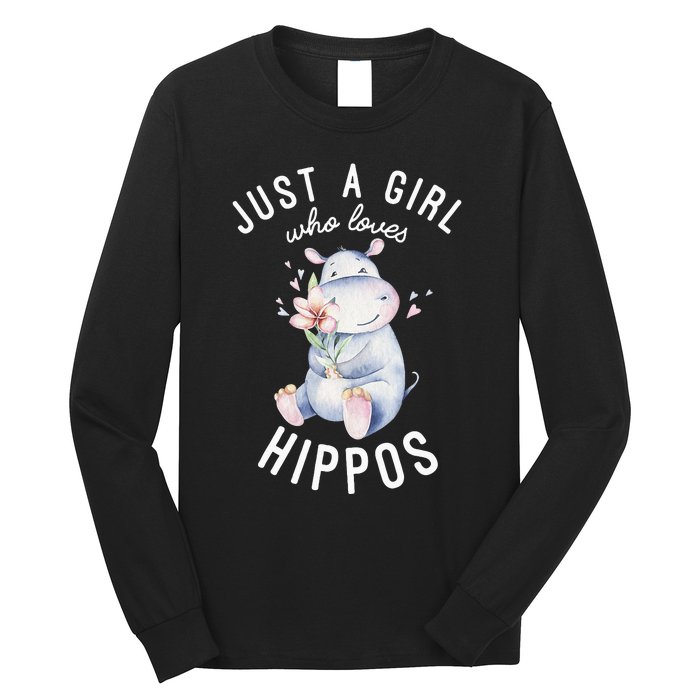 Hippo For Hippo Lover Cute Hippo Long Sleeve Shirt