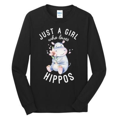 Hippo For Hippo Lover Cute Hippo Tall Long Sleeve T-Shirt