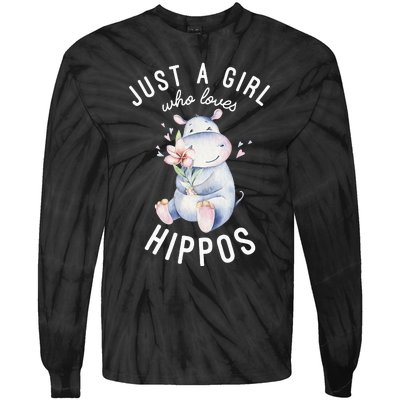 Hippo For Hippo Lover Cute Hippo Tie-Dye Long Sleeve Shirt