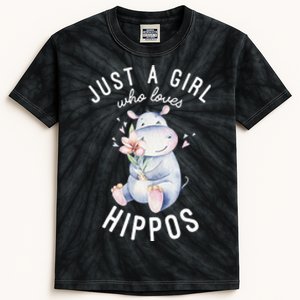 Hippo For Hippo Lover Cute Hippo Kids Tie-Dye T-Shirt