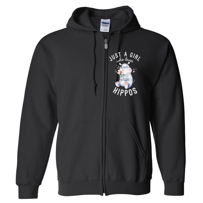 Hippo For Hippo Lover Cute Hippo Full Zip Hoodie