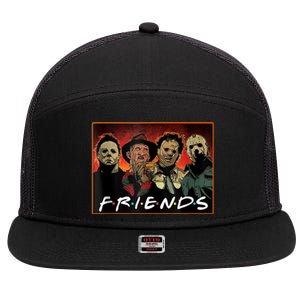 Halloween Friends, Halloween Horror Movies Characters 7 Panel Mesh Trucker Snapback Hat