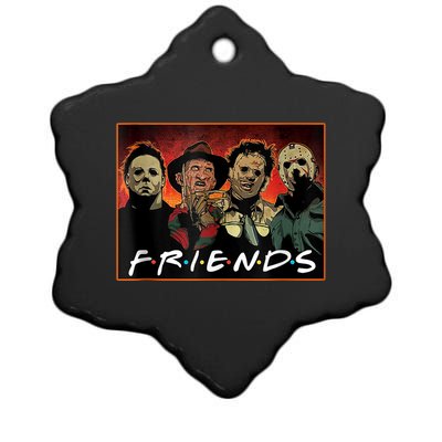 Halloween Friends, Halloween Horror Movies Characters Ceramic Star Ornament