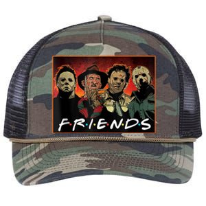 Halloween Friends, Halloween Horror Movies Characters Retro Rope Trucker Hat Cap