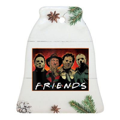 Halloween Friends, Halloween Horror Movies Characters Ceramic Bell Ornament