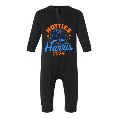 Hotties For Harris 2024 Election Political Statet Infant Fleece One Piece