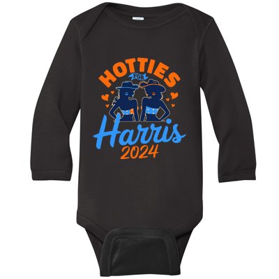 Hotties For Harris 2024 Election Political Statet Baby Long Sleeve Bodysuit