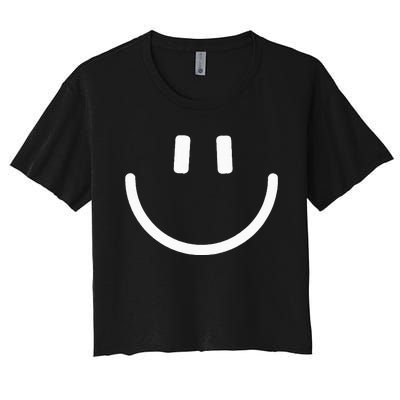 Happy Face Happy Life Women's Crop Top Tee