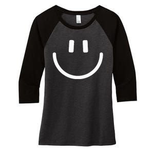 Happy Face Happy Life Women's Tri-Blend 3/4-Sleeve Raglan Shirt