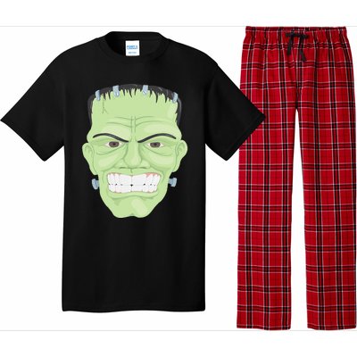 Halloween Frankenstein Head Terrifyingly Green Snarling Head Pajama Set