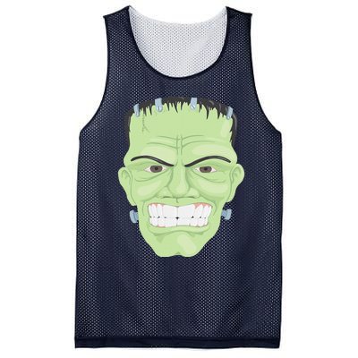 Halloween Frankenstein Head Terrifyingly Green Snarling Head Mesh Reversible Basketball Jersey Tank