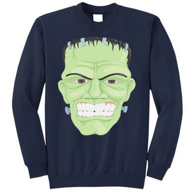 Halloween Frankenstein Head Terrifyingly Green Snarling Head Tall Sweatshirt