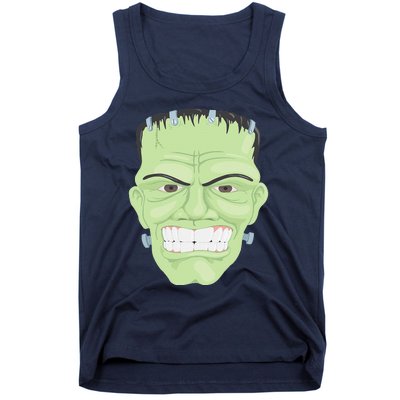 Halloween Frankenstein Head Terrifyingly Green Snarling Head Tank Top