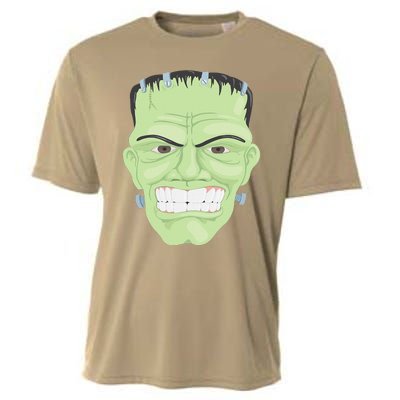 Halloween Frankenstein Head Terrifyingly Green Snarling Head Cooling Performance Crew T-Shirt