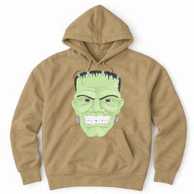 Halloween Frankenstein Head Terrifyingly Green Snarling Head Hoodie