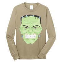 Halloween Frankenstein Head Terrifyingly Green Snarling Head Long Sleeve Shirt