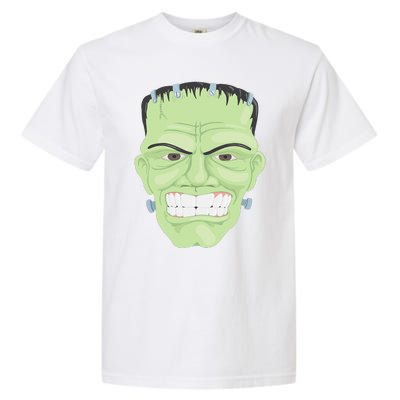 Halloween Frankenstein Head Terrifyingly Green Snarling Head Garment-Dyed Heavyweight T-Shirt