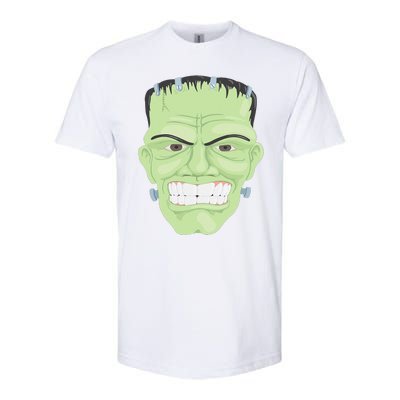 Halloween Frankenstein Head Terrifyingly Green Snarling Head Softstyle CVC T-Shirt