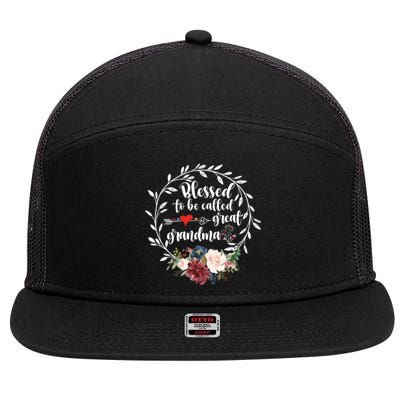 Heart Floral Happiness Gift 7 Panel Mesh Trucker Snapback Hat