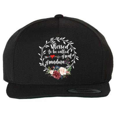 Heart Floral Happiness Gift Wool Snapback Cap