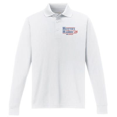 Hotties For Harris Performance Long Sleeve Polo