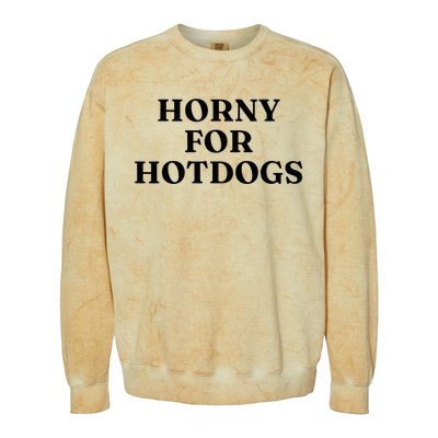 Horny For Hotdogs Colorblast Crewneck Sweatshirt