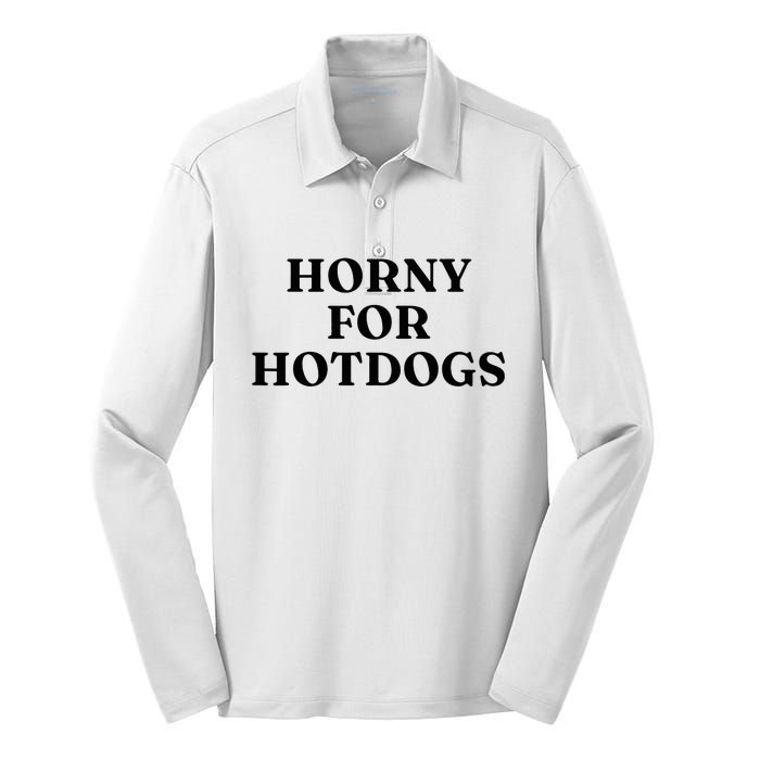 Horny For Hotdogs Silk Touch Performance Long Sleeve Polo