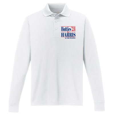 Hotties For Harris Performance Long Sleeve Polo