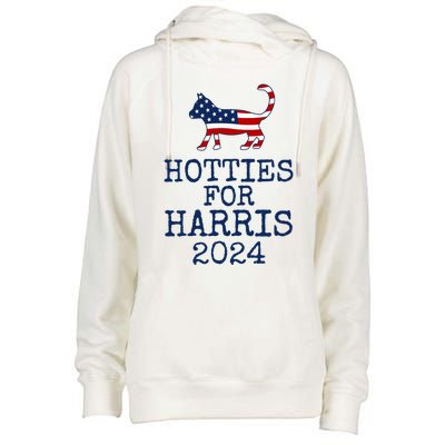 Hotties For Harris 2024 Cat Ladies Kamala Womens Funnel Neck Pullover Hood