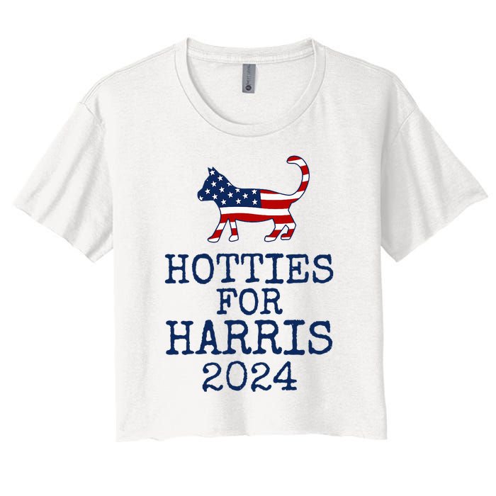 Hotties For Harris 2024 Cat Ladies Kamala Women's Crop Top Tee