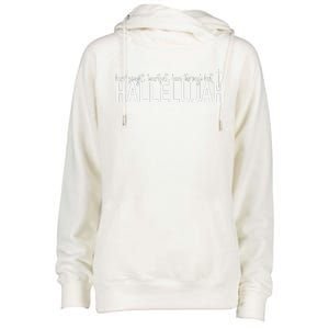 Hard Fought Heartfelt Been Through Hell Hallelujah Christian Womens Funnel Neck Pullover Hood