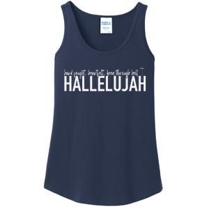 Hard Fought Heartfelt Been Through Hell Hallelujah Christian Ladies Essential Tank