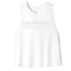 Hard Fought Heartfelt Been Through Hell Hallelujah Christian Women's Racerback Cropped Tank