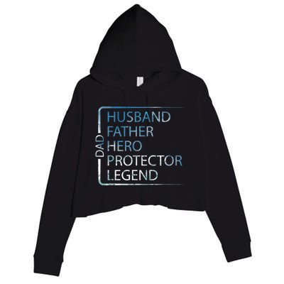 Husband Father Hero Protector Legend Father Day Dad Crop Fleece Hoodie