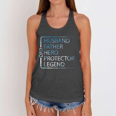 Husband Father Hero Protector Legend Father Day Dad Women's Knotted Racerback Tank