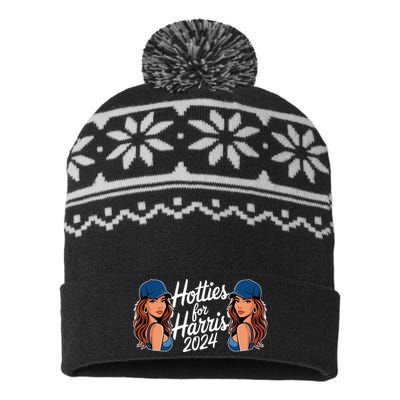 Hotties For Harris 2024 Election Political Statet USA-Made Snowflake Beanie