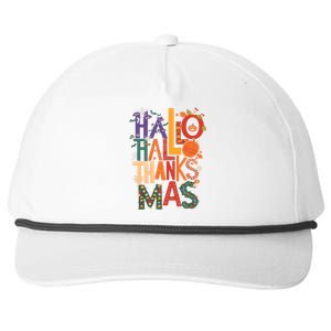 Hallothanksmas Funny Halloween Thanksgiving Christmas Snapback Five-Panel Rope Hat