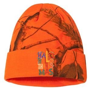 Hallothanksmas Funny Halloween Thanksgiving Christmas Kati Licensed 12" Camo Beanie