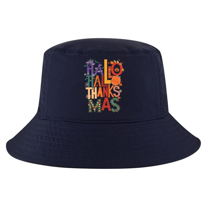 Hallothanksmas Funny Halloween Thanksgiving Christmas Cool Comfort Performance Bucket Hat