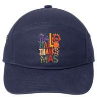 Hallothanksmas Funny Halloween Thanksgiving Christmas 7-Panel Snapback Hat