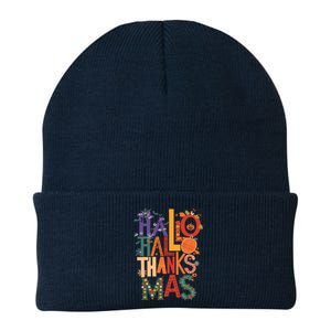 Hallothanksmas Funny Halloween Thanksgiving Christmas Knit Cap Winter Beanie