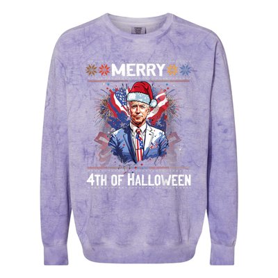 Halloween Funny Happy 4th Of July Anti Joe Biden Colorblast Crewneck Sweatshirt