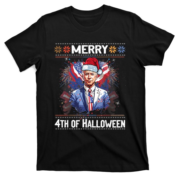 Halloween Funny Happy 4th Of July Anti Joe Biden T-Shirt