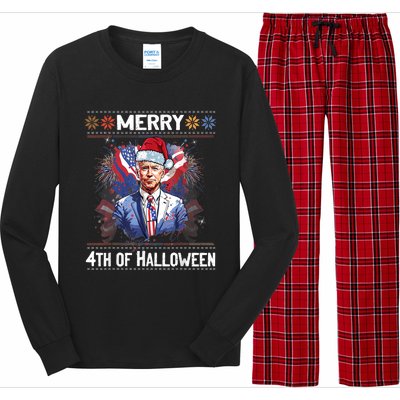 Halloween Funny Happy 4th Of July Anti Joe Biden Long Sleeve Pajama Set