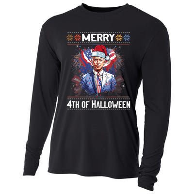 Halloween Funny Happy 4th Of July Anti Joe Biden Cooling Performance Long Sleeve Crew