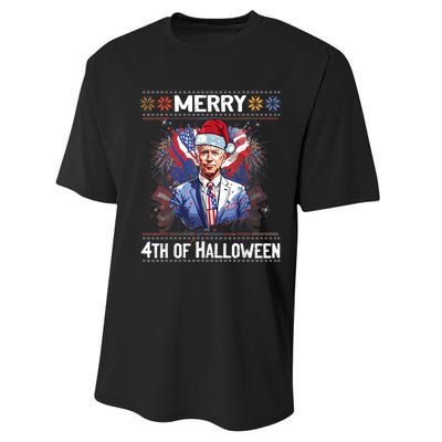 Halloween Funny Happy 4th Of July Anti Joe Biden Performance Sprint T-Shirt