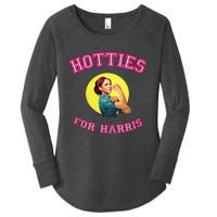 Hotties For Harris Election 2024 Women's Perfect Tri Tunic Long Sleeve Shirt