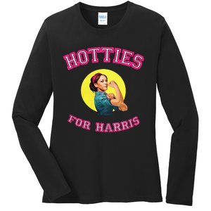 Hotties For Harris Election 2024 Ladies Long Sleeve Shirt