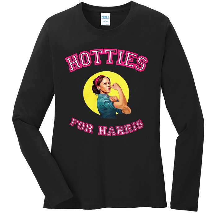 Hotties For Harris Election 2024 Ladies Long Sleeve Shirt