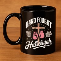 Hard Fought Hallelujah Praise Jesus 11oz C Handle Ceramic Mug